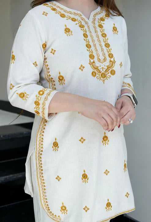 Gathering Flattering Pure cotton hand embroidery